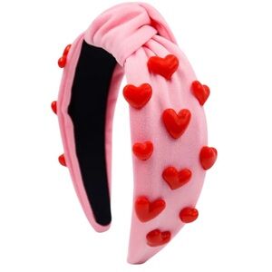 Pink Red Heart Headband